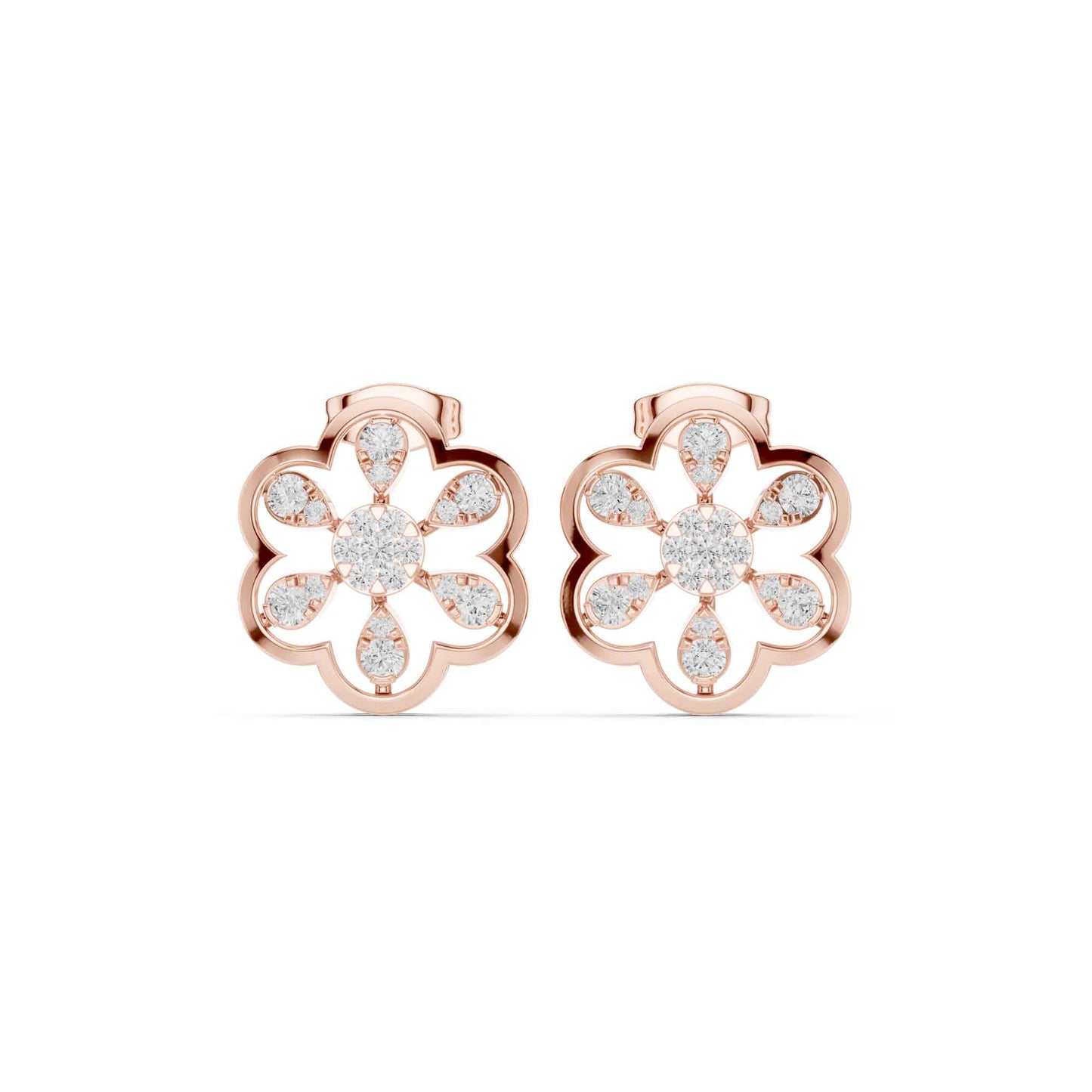 Classic Round Cut Lab Grown Diamond Stud Earrings