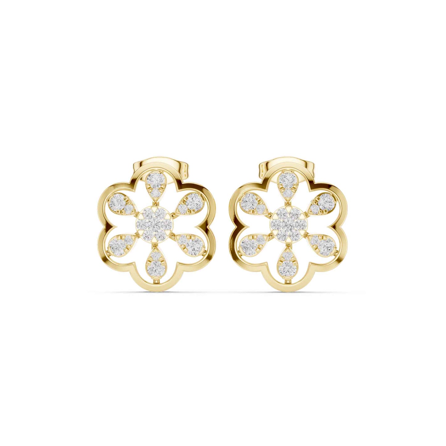 Classic Round Cut Lab Grown Diamond Stud Earrings