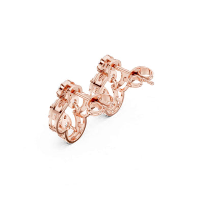 Floral Drop Lab Grown Diamond Stud Earrings