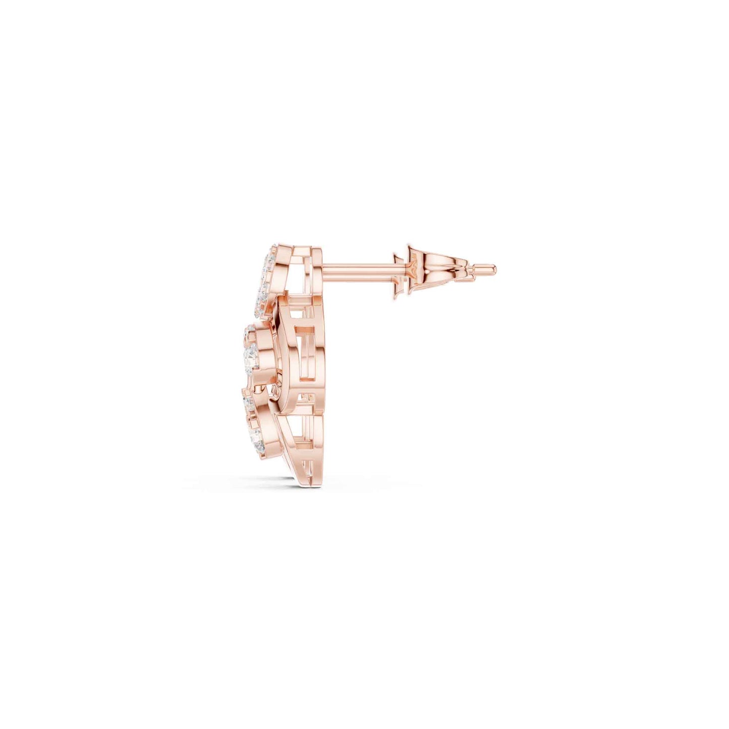 Floral Drop Lab Grown Diamond Stud Earrings