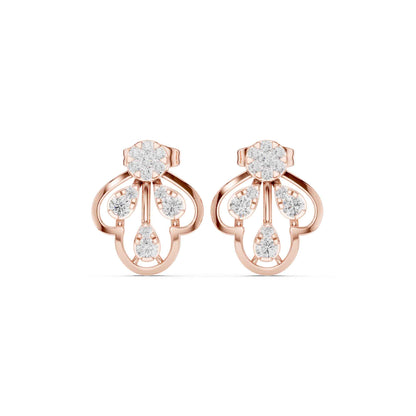 Floral Drop Lab Grown Diamond Stud Earrings