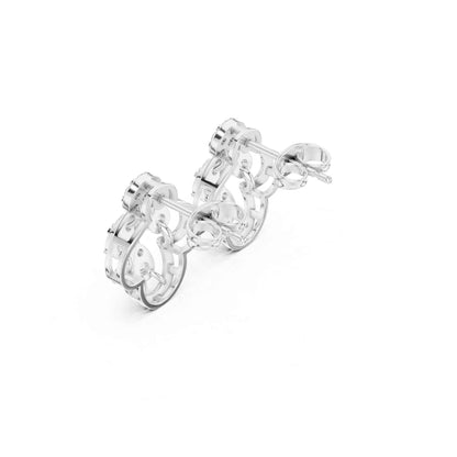 Floral Drop Lab Grown Diamond Stud Earrings