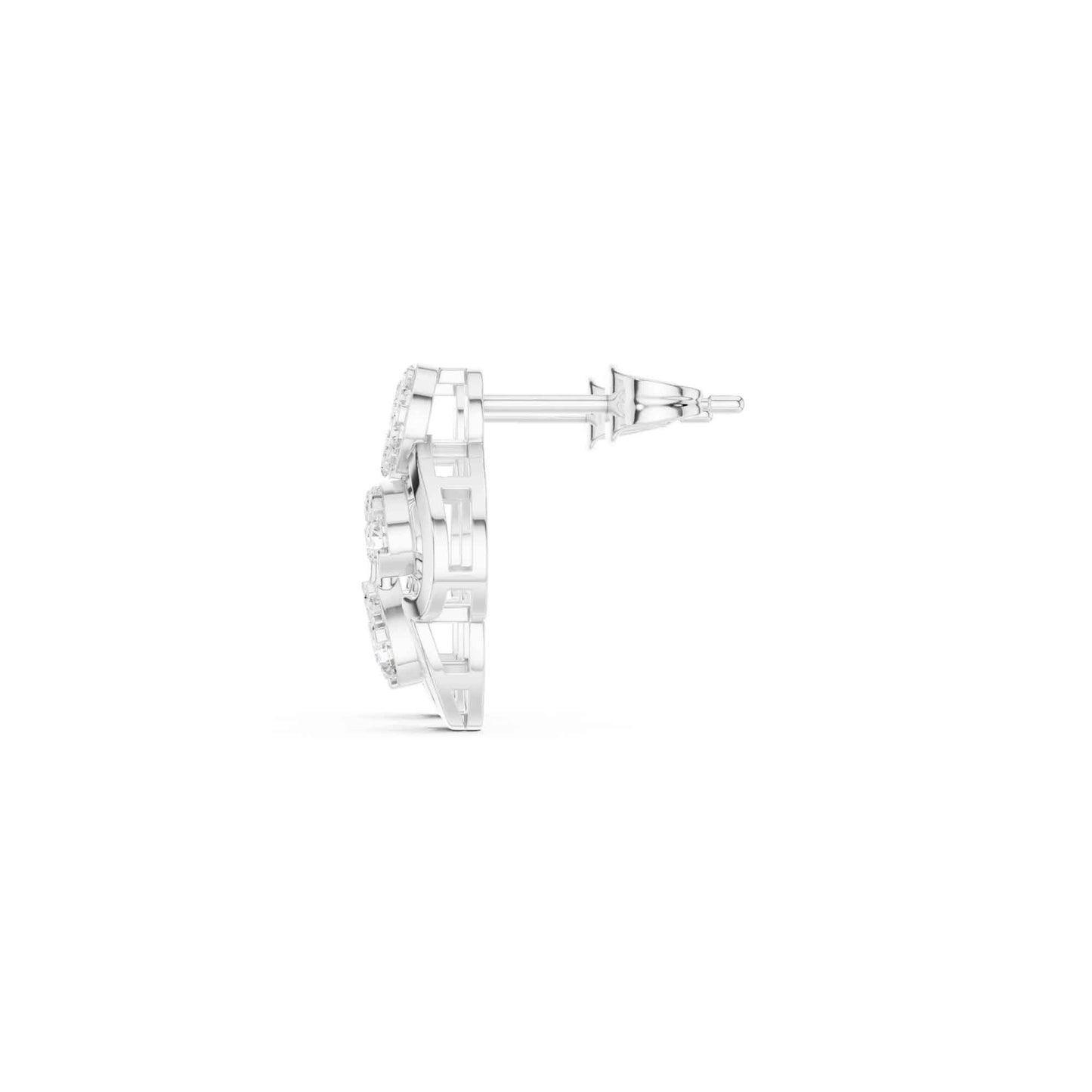 Floral Drop Lab Grown Diamond Stud Earrings