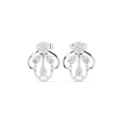 Floral Drop Lab Grown Diamond Stud Earrings