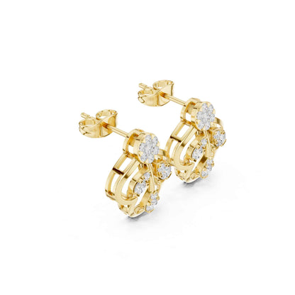 Floral Drop Lab Grown Diamond Stud Earrings