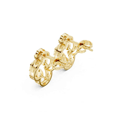 Floral Drop Lab Grown Diamond Stud Earrings
