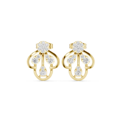 Floral Drop Lab Grown Diamond Stud Earrings