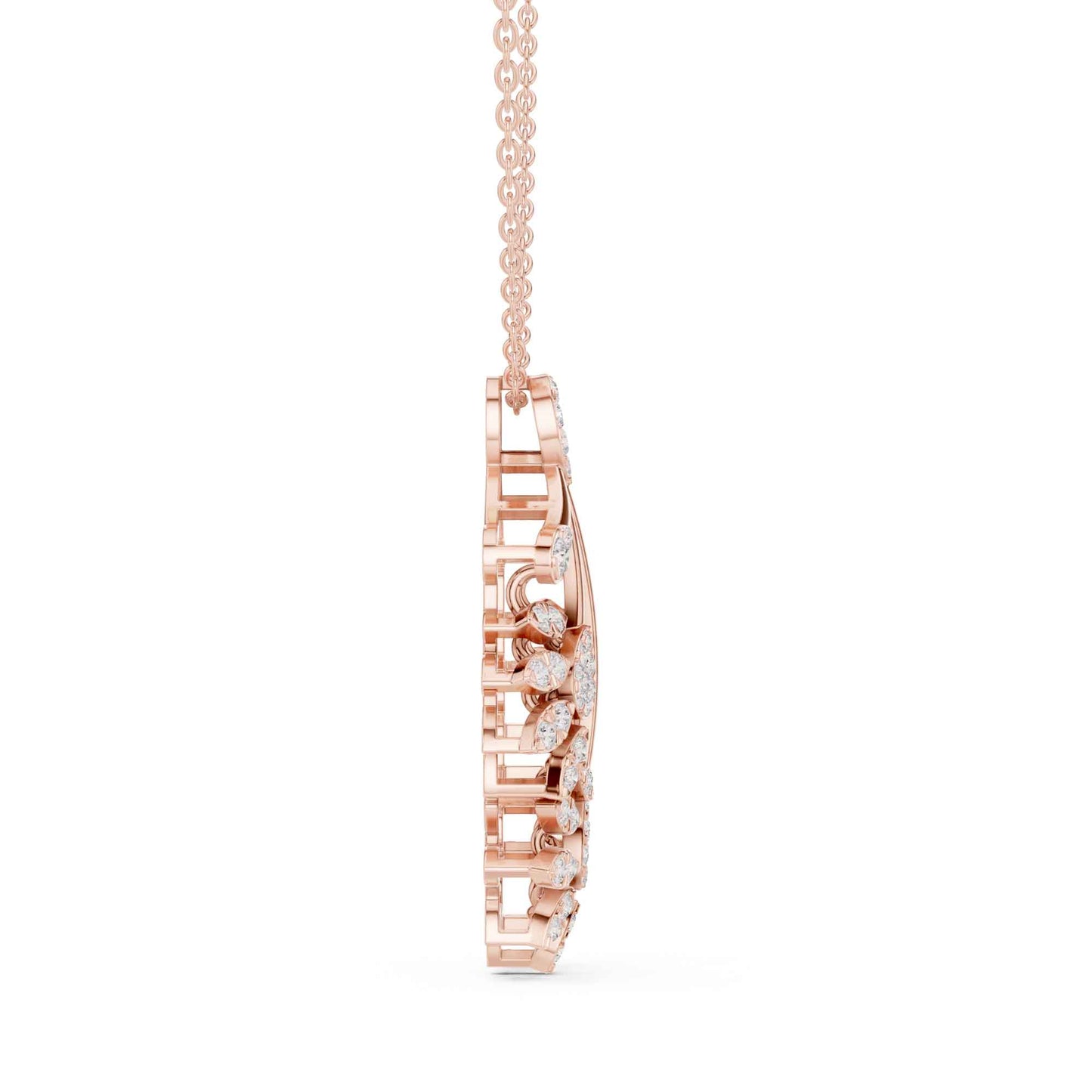 Round Cut Lab Grown Diamond Bloom Cascade Chain & Pendant