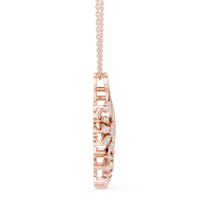 Round Cut Lab Grown Diamond Bloom Cascade Chain & Pendant