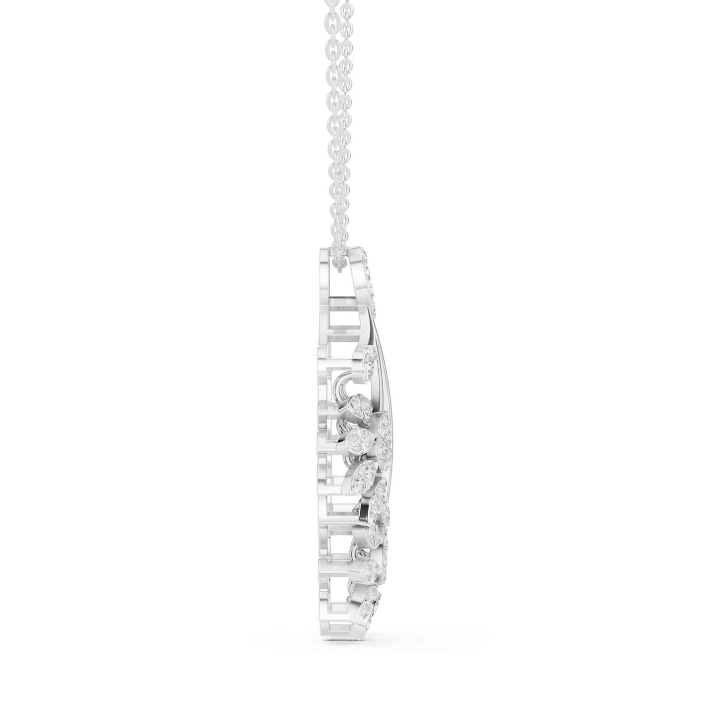 Round Cut Lab Grown Diamond Bloom Cascade Chain & Pendant
