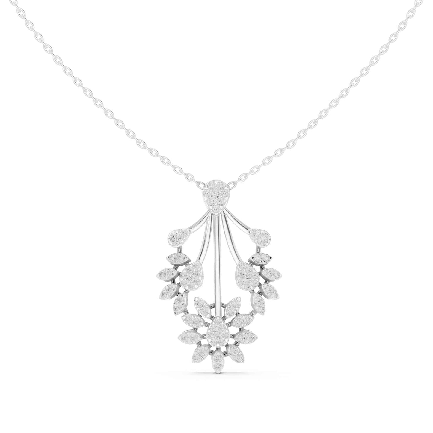 Round Cut Lab Grown Diamond Bloom Cascade Chain & Pendant