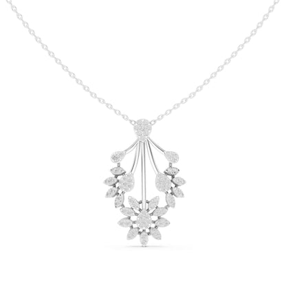 Round Cut Lab Grown Diamond Bloom Cascade Chain & Pendant
