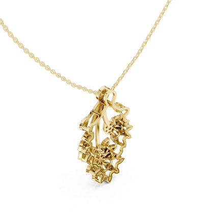 Round Cut Lab Grown Diamond Bloom Cascade Chain & Pendant