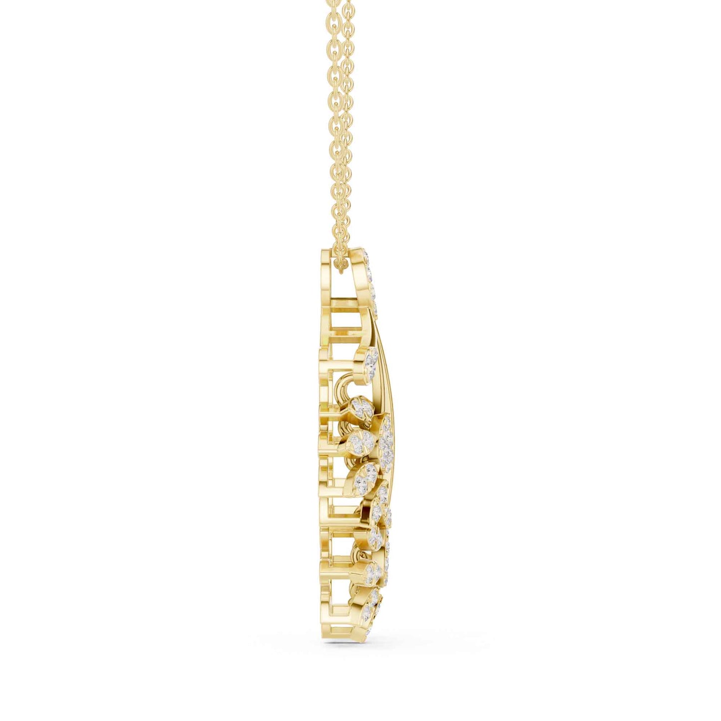 Round Cut Lab Grown Diamond Bloom Cascade Chain & Pendant