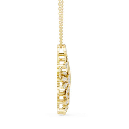 Round Cut Lab Grown Diamond Bloom Cascade Chain & Pendant