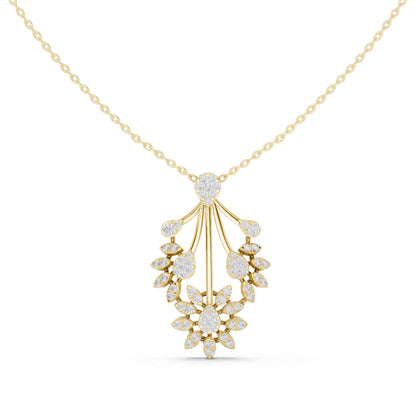 Round Cut Lab Grown Diamond Bloom Cascade Chain & Pendant