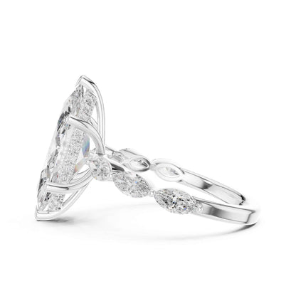 4 Carat Marquise Cut Diamond Engagement Ring with Side Stones
