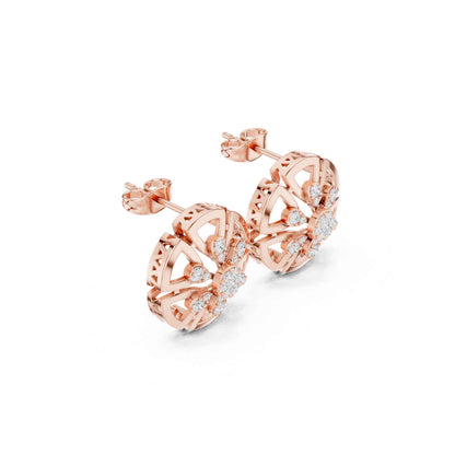 Floral Cluster Cut Lab Grown Diamond Stud Earrings
