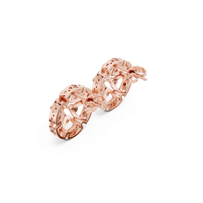 Floral Cluster Cut Lab Grown Diamond Stud Earrings