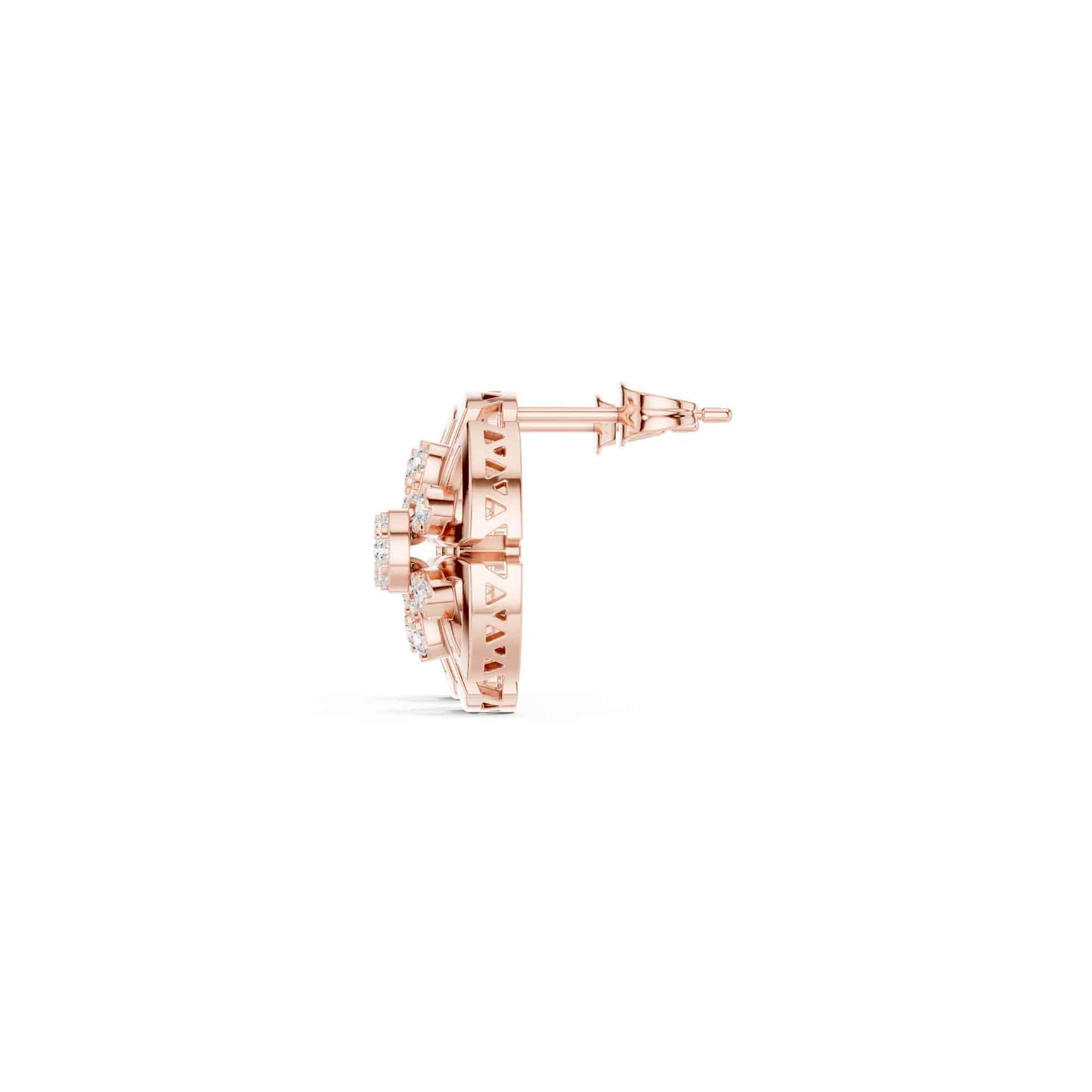 Floral Cluster Cut Lab Grown Diamond Stud Earrings