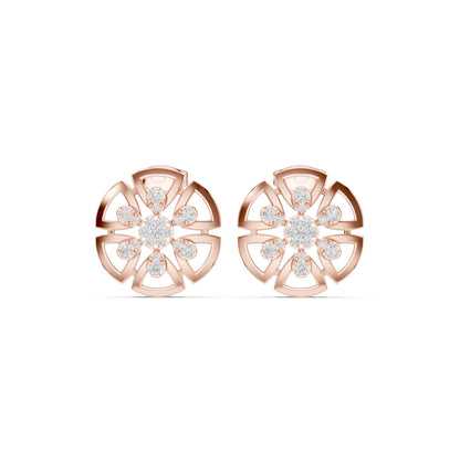 Floral Cluster Cut Lab Grown Diamond Stud Earrings