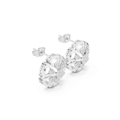 Floral Cluster Cut Lab Grown Diamond Stud Earrings