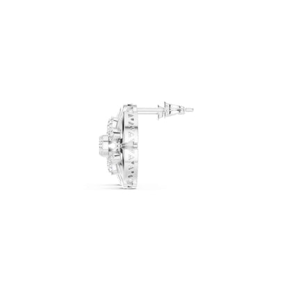 Floral Cluster Cut Lab Grown Diamond Stud Earrings