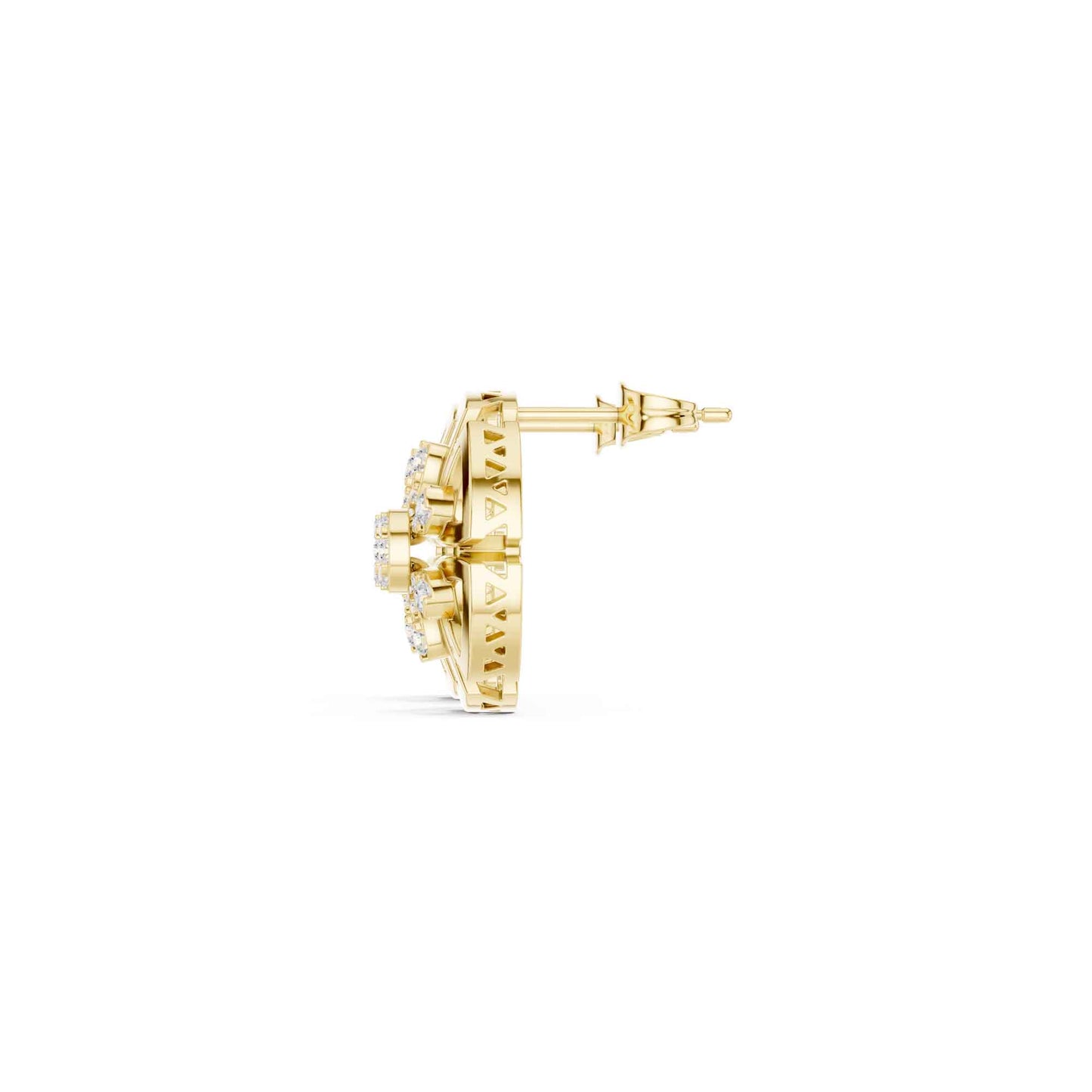 Floral Cluster Cut Lab Grown Diamond Stud Earrings