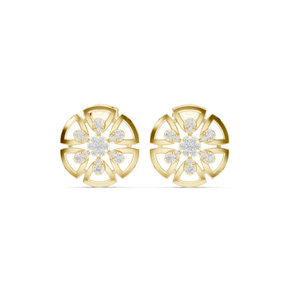 Floral Cluster Cut Lab Grown Diamond Stud Earrings