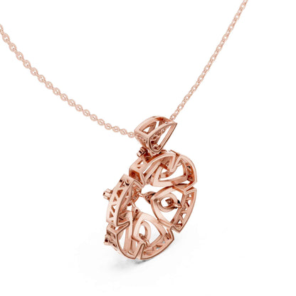 Round Cut Lab Grown Diamond Heritage Floral Chain & Pendant