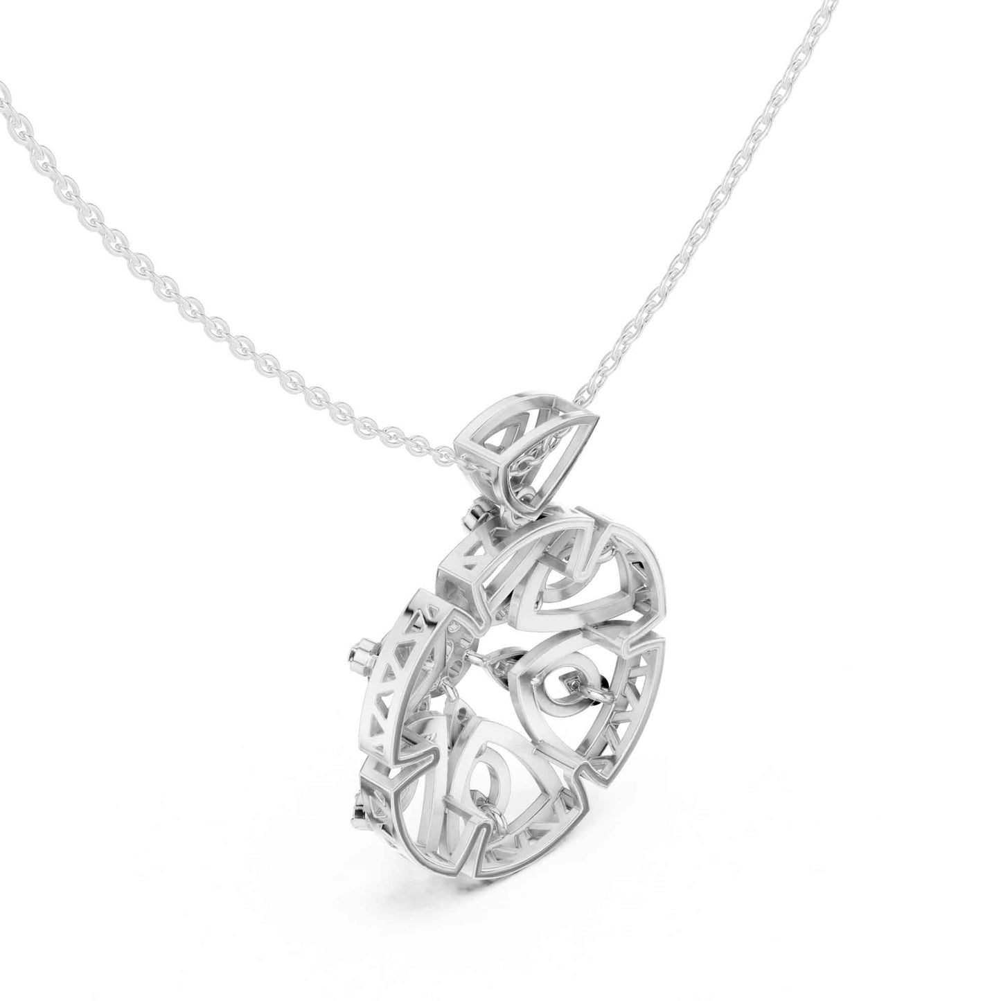 Round Cut Lab Grown Diamond Heritage Floral Chain & Pendant