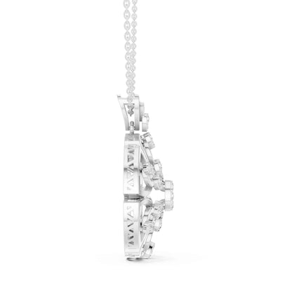 Round Cut Lab Grown Diamond Heritage Floral Chain & Pendant
