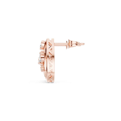Round Cut Halo Lab Grown Diamond Stud Earrings