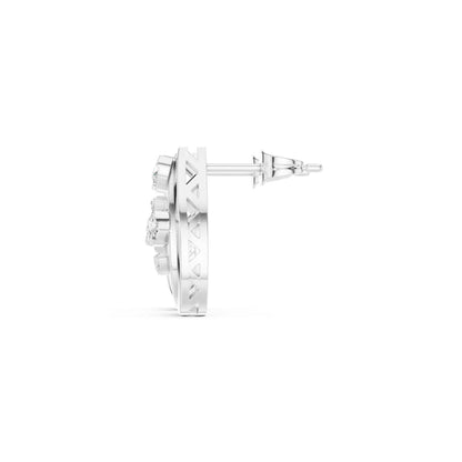 Round Cut Halo Lab Grown Diamond Stud Earrings