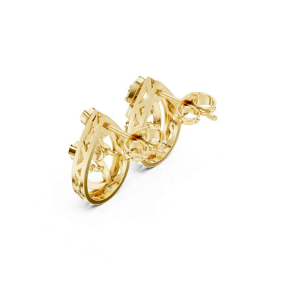 Round Cut Halo Lab Grown Diamond Stud Earrings