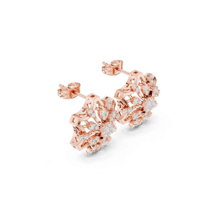 Bloom Radiance Round Cut Lab Grown Diamond Stud Earrings