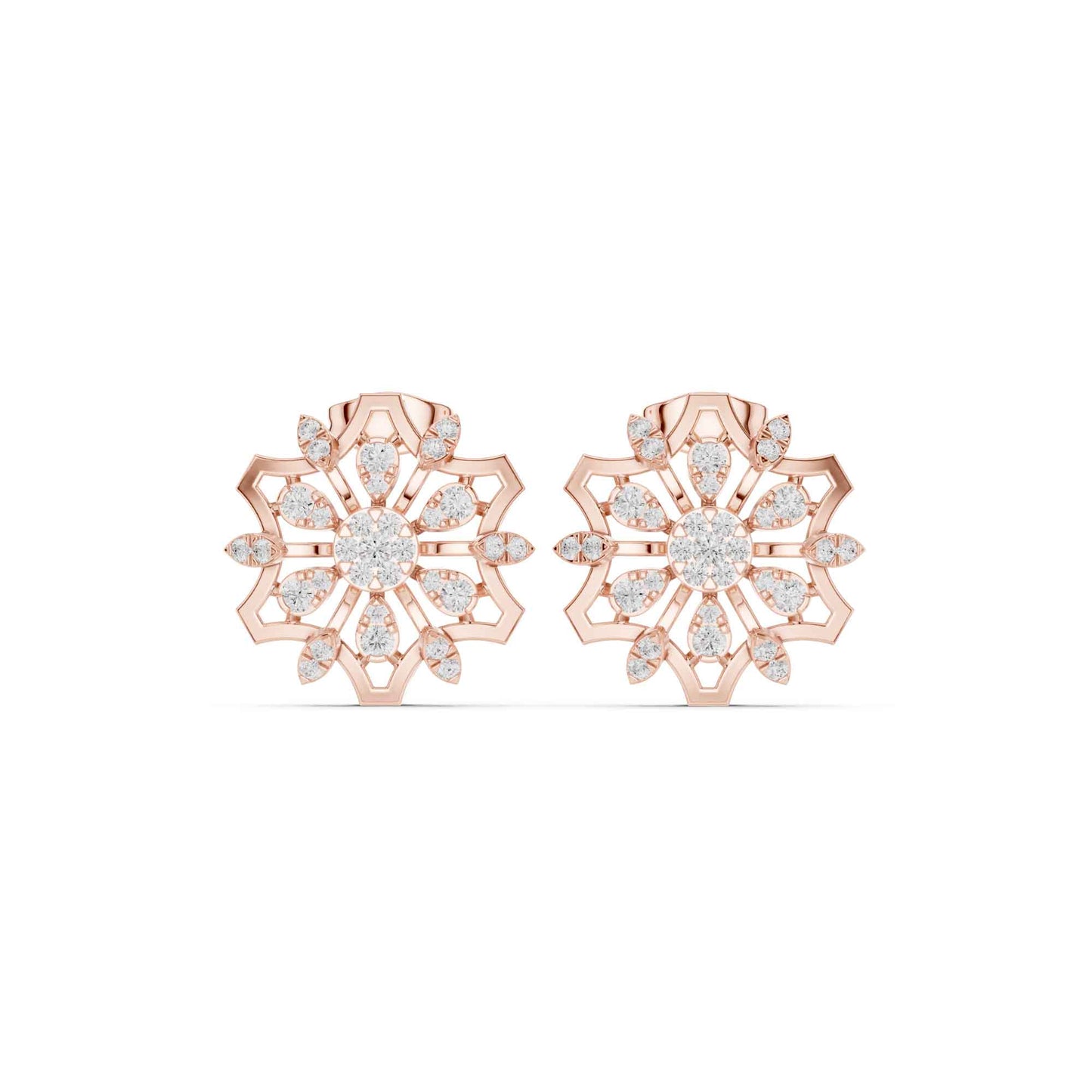 Bloom Radiance Round Cut Lab Grown Diamond Stud Earrings