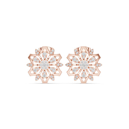 Bloom Radiance Round Cut Lab Grown Diamond Stud Earrings