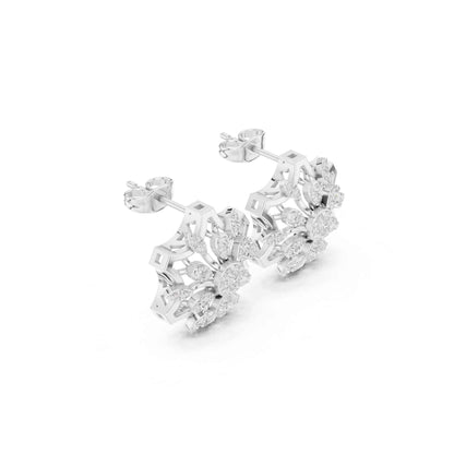 Bloom Radiance Round Cut Lab Grown Diamond Stud Earrings