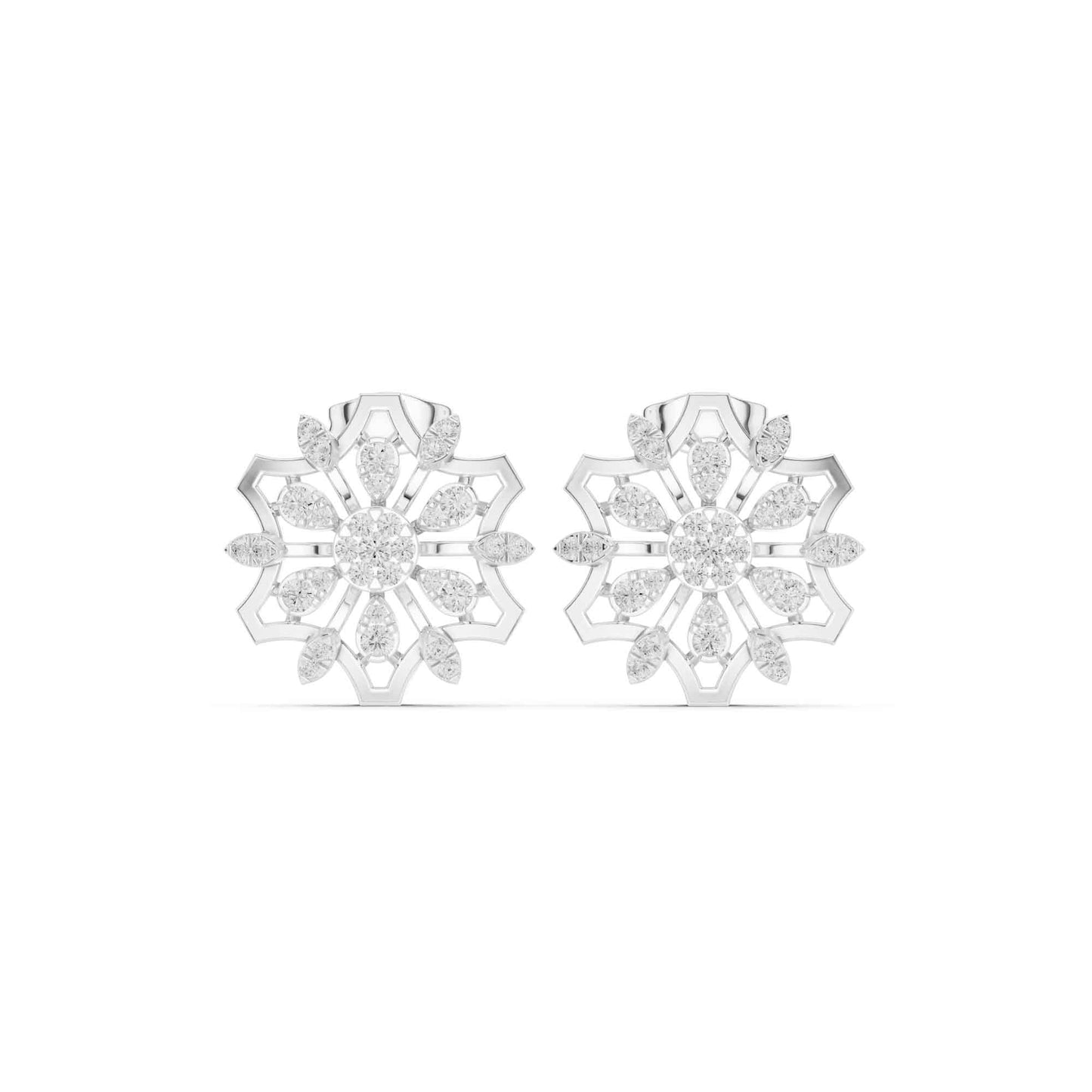 Bloom Radiance Round Cut Lab Grown Diamond Stud Earrings