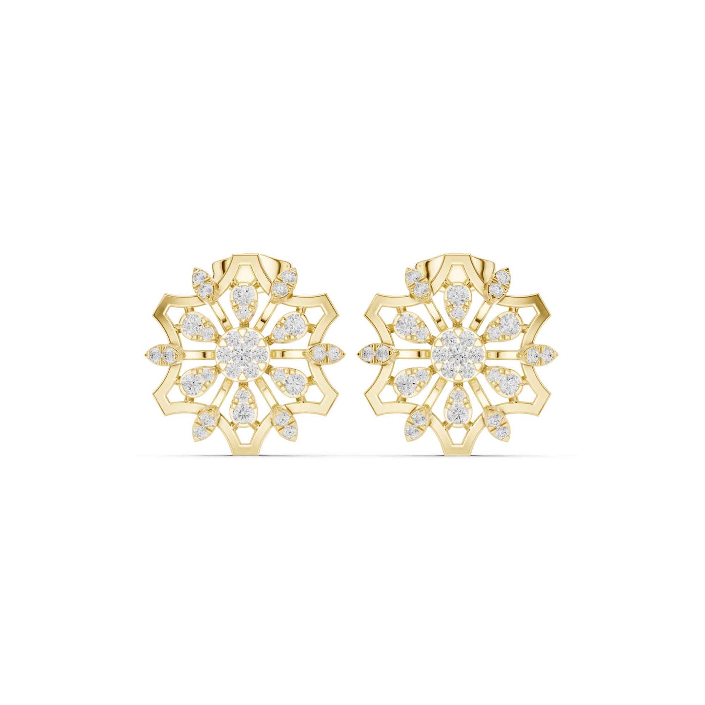 Bloom Radiance Round Cut Lab Grown Diamond Stud Earrings
