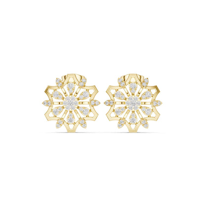 Bloom Radiance Round Cut Lab Grown Diamond Stud Earrings