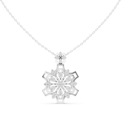 Round Cut Lab Grown Diamond Regal Star Bloom Chain & Pendant