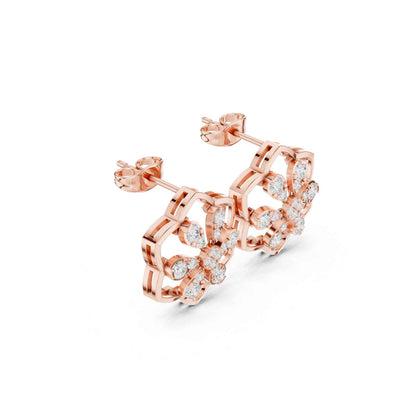 Classic Flower Cluster Lab Grown Diamond Stud Earrings