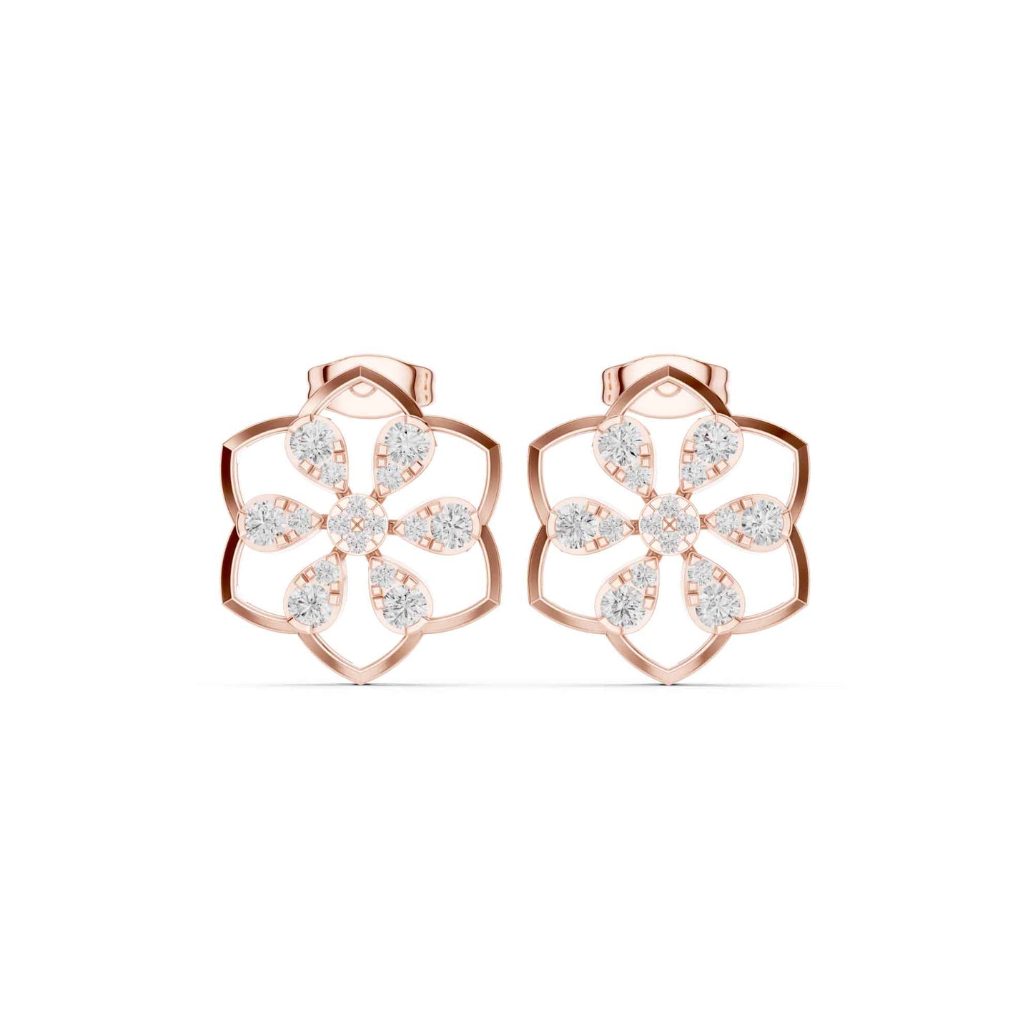 Classic Flower Cluster Lab Grown Diamond Stud Earrings
