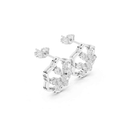 Classic Flower Cluster Lab Grown Diamond Stud Earrings