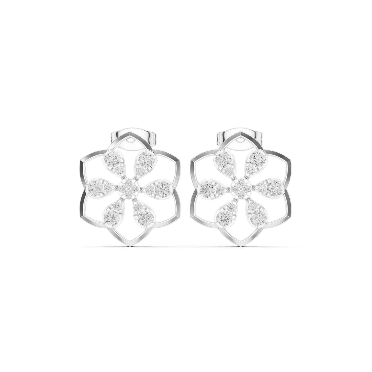 Classic Flower Cluster Lab Grown Diamond Stud Earrings
