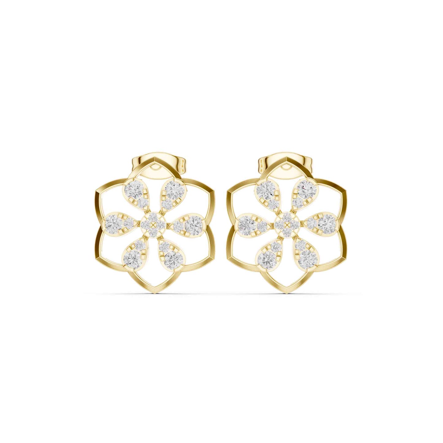 Classic Flower Cluster Lab Grown Diamond Stud Earrings