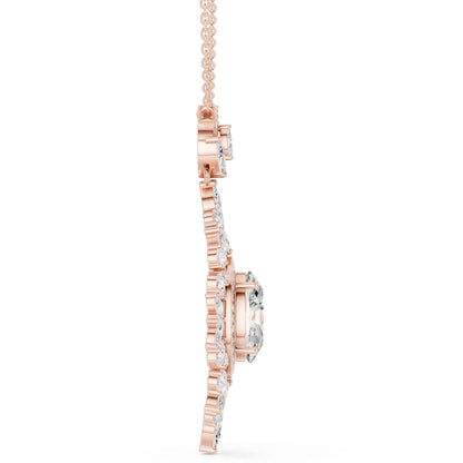 Oval Cut Lab Grown Diamond Halo Cluster Chain & Pendant