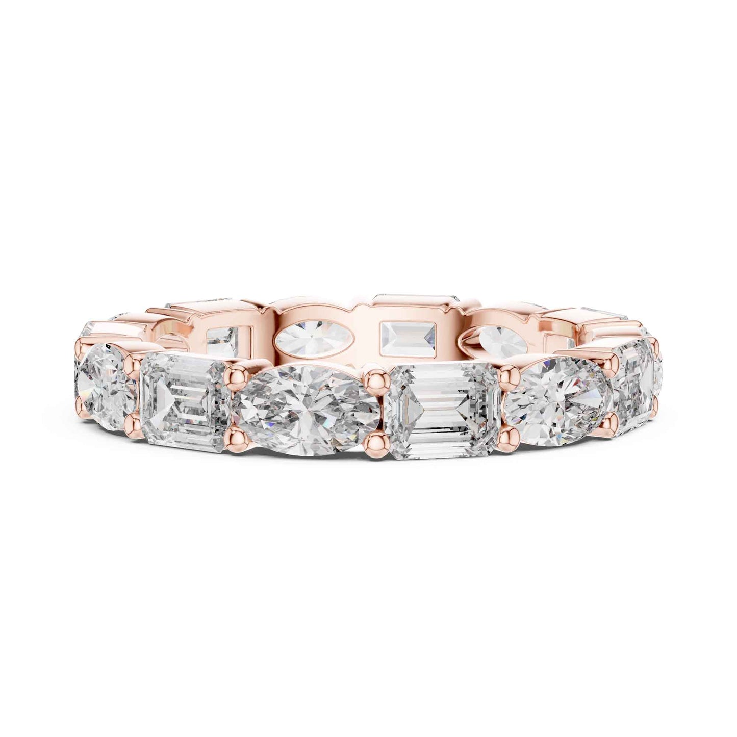 Premium Emerald & Oval Diamond Full Eternity Ring